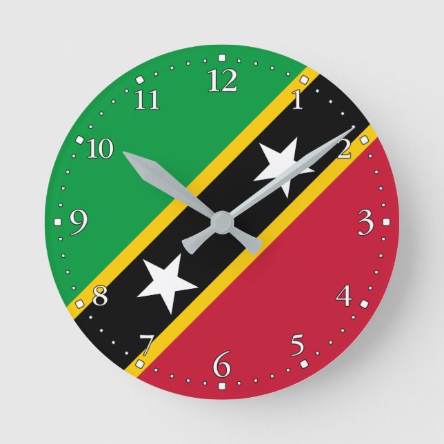 Horloge Ronde Drapeau de Saint-Kitts-et-Nevis (Recto)