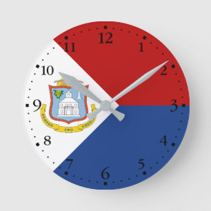 Horloge Ronde Drapeau de Saint-Martin