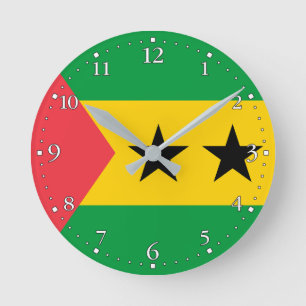 Horloge Ronde Drapeau de Sao Tomé-et-Principe