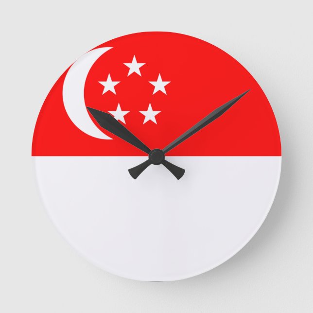 Horloge Ronde Drapeau de Singapour (Recto)