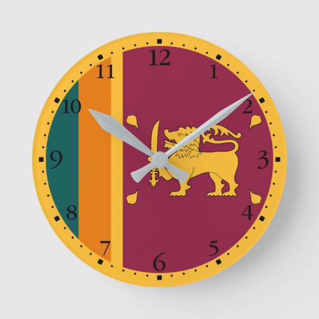 Horloge Ronde Drapeau de Sri Lanka (Recto)