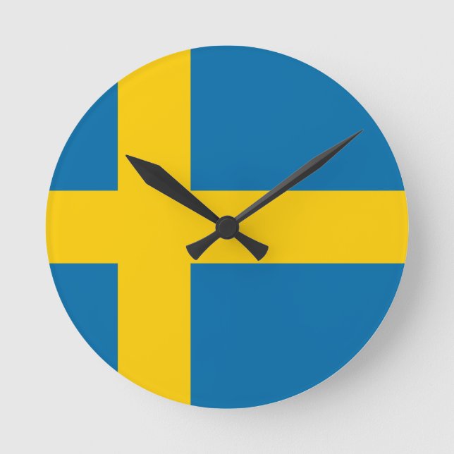 Horloge Ronde Drapeau de Suède (Recto)