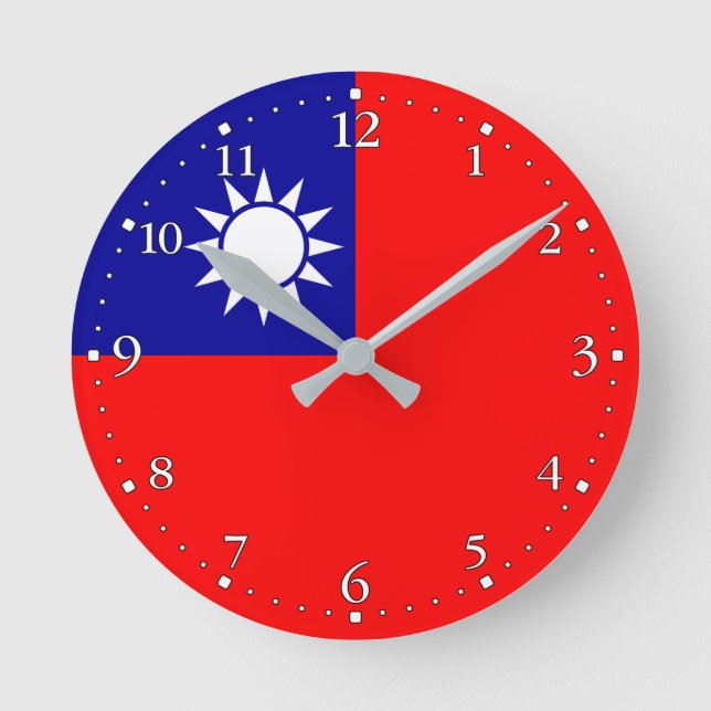 Horloge Ronde Drapeau de Taïwan (Recto)
