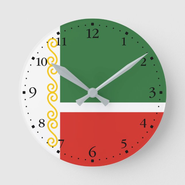 Horloge Ronde Drapeau de Tchétchénie (Recto)
