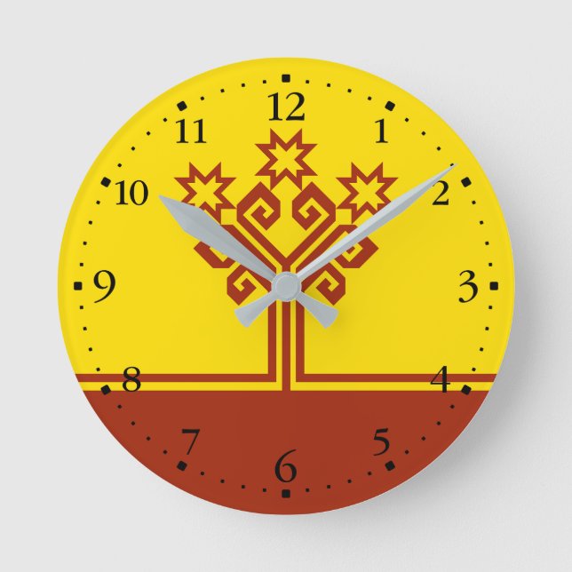 Horloge Ronde Drapeau de Tchouvachie (Recto)
