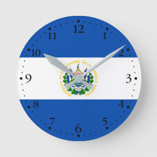 Horloge Ronde Drapeau d'El Salvador