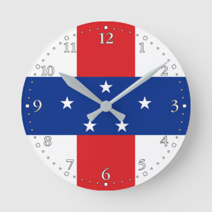 Horloge Ronde Drapeau des Antilles Pays-Bas