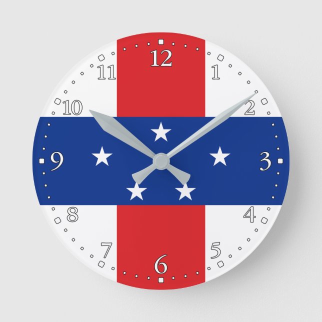 Horloge Ronde Drapeau des Antilles Pays-Bas (Recto)