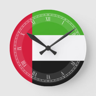 Horloge Ronde Drapeau des EAU Emirats Arabes Unis