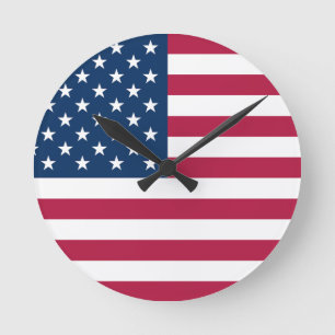 Horloge Ronde drapeau des États-Unis d'Amérique patriotique