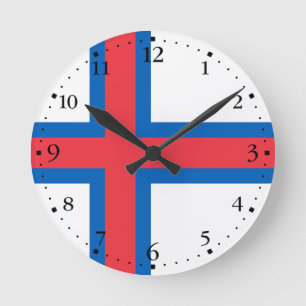 Horloge Ronde Drapeau des îles Féroé