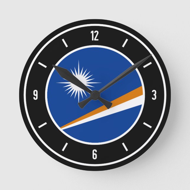 Horloge Ronde Drapeau des Îles Marshall élégant (Recto)