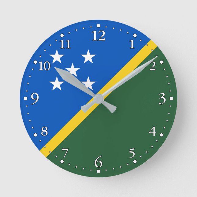 Horloge Ronde Drapeau des Îles Salomon (Recto)