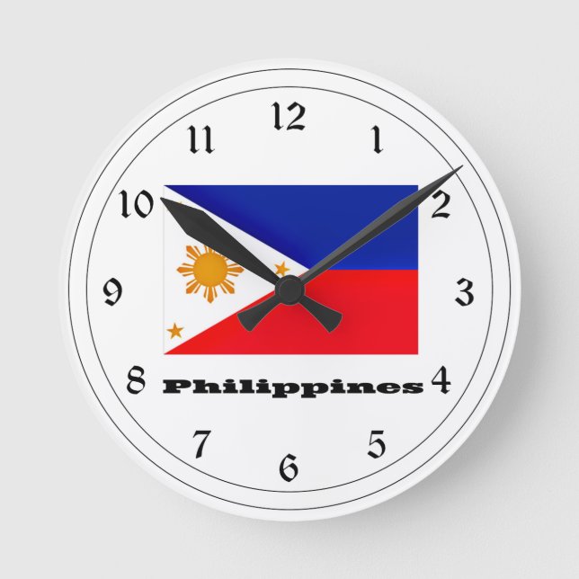 Horloge Ronde Drapeau des Philippines (Recto)