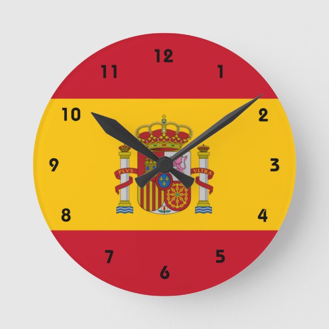Horloge Ronde drapeau d'espagne (Recto)