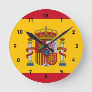 Horloge Ronde drapeau d'espagne