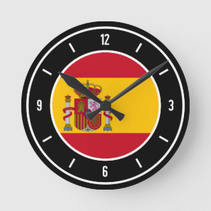 Horloge Ronde Drapeau d'Espagne Élégant
