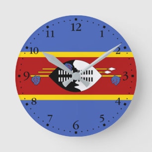 Horloge Ronde Drapeau d'Eswatini