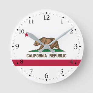Horloge Ronde Drapeau d'État de la République de Californie