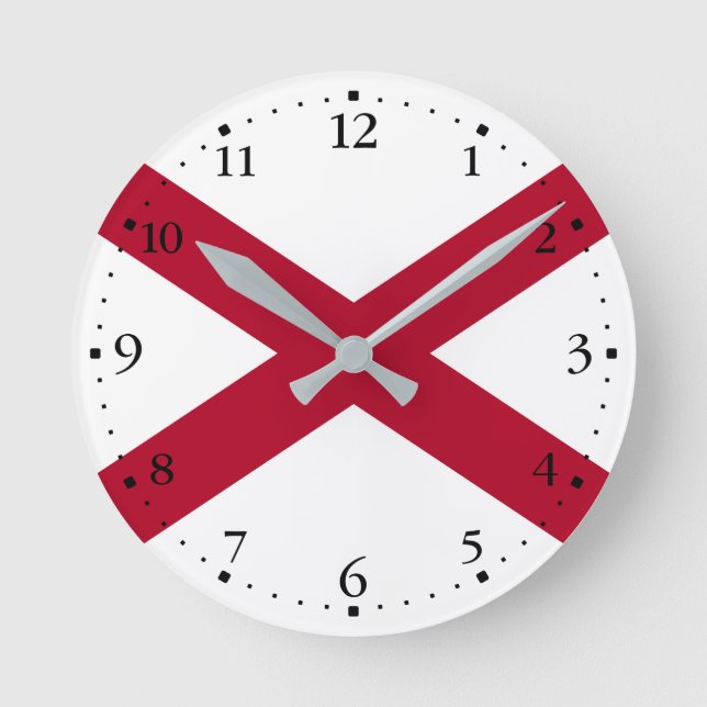 Horloge Ronde Drapeau d'État de l'Alabama (Recto)