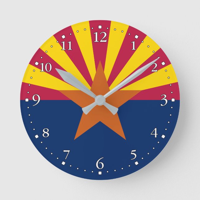 Horloge Ronde Drapeau d'État de l'Arizona (Recto)