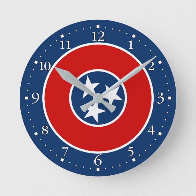Horloge Ronde Drapeau d'état du Tennessee (Recto)
