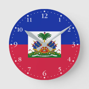 Horloge Ronde Drapeau d'Haïti