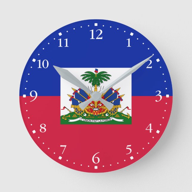 Horloge Ronde Drapeau d'Haïti (Recto)