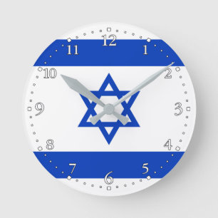Horloge Ronde Drapeau d'Israël