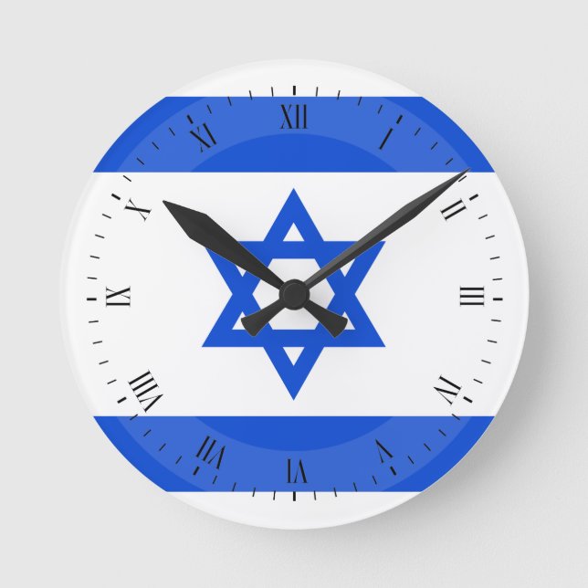 Horloge Ronde Drapeau d'Israélien (Recto)