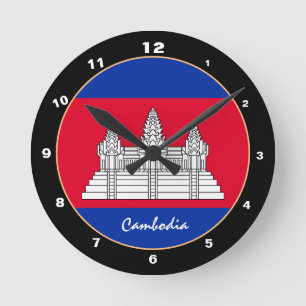 Horloge Ronde Drapeau du Cambodge patriotique, Cambodge Accueil 