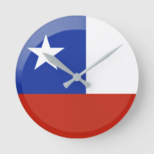 Horloge Ronde Drapeau du Chili
