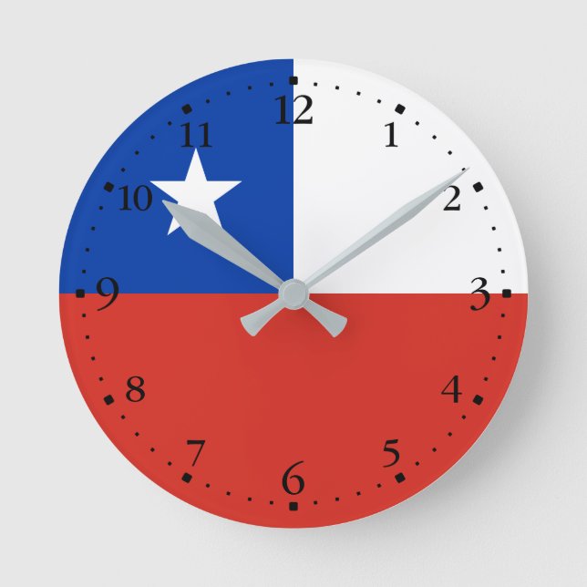Horloge Ronde Drapeau du Chili (Recto)
