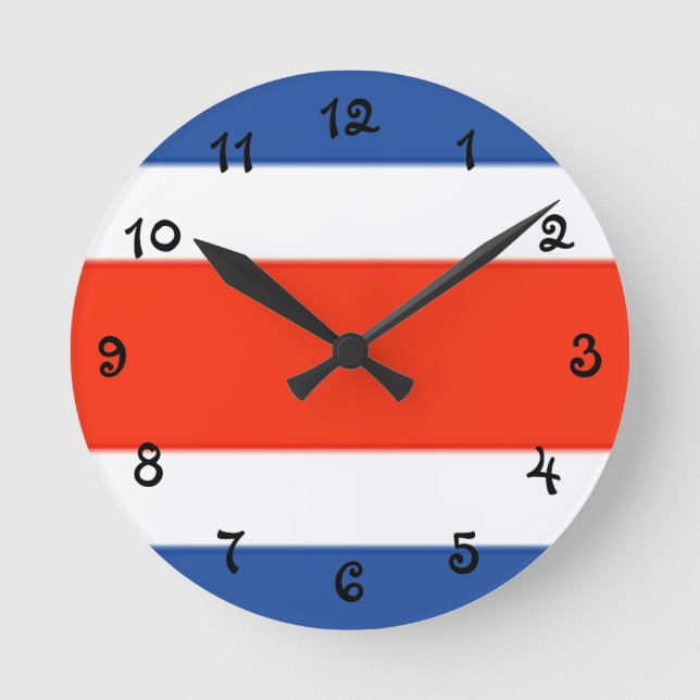 Horloge Ronde Drapeau du Costa Rica (Recto)