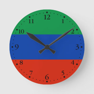 Horloge Ronde Drapeau du Daghestan