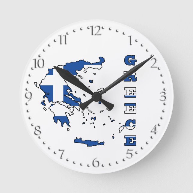 Horloge Ronde Drapeau du dossier de la Grèce (Recto)