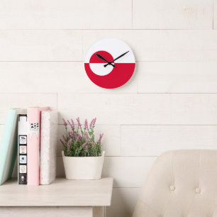 Horloge Ronde Drapeau du Groenland