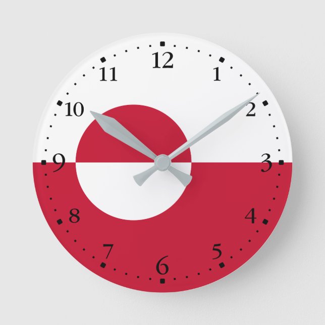 Horloge Ronde Drapeau du Groenland (Recto)