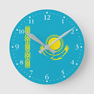 Horloge Ronde Drapeau du Kazakhstan