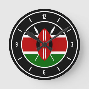 Horloge Ronde Drapeau du Kenya élégant