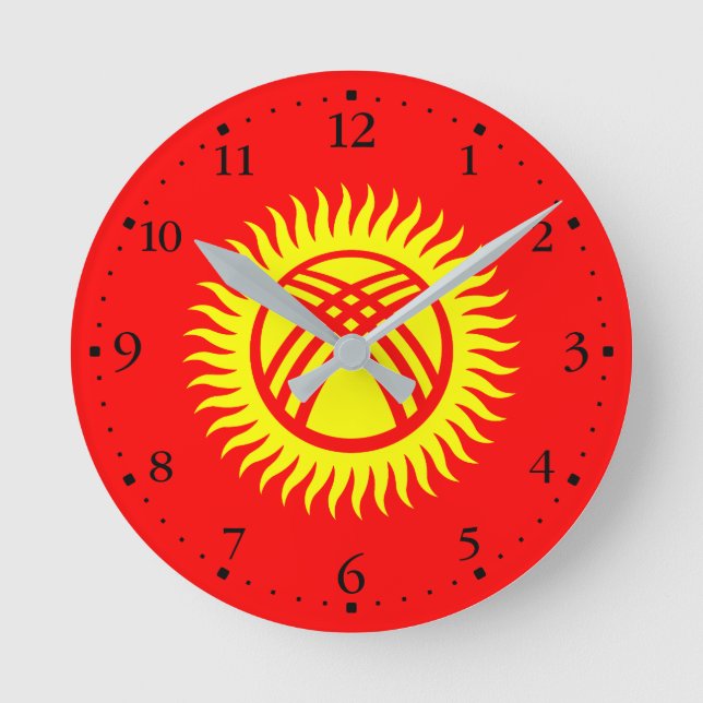 Horloge Ronde Drapeau du Kirghizistan (Recto)