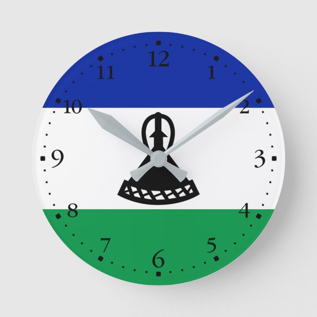 Horloge Ronde Drapeau du Lesotho (Recto)