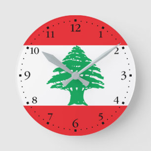 Horloge Ronde Drapeau du Liban