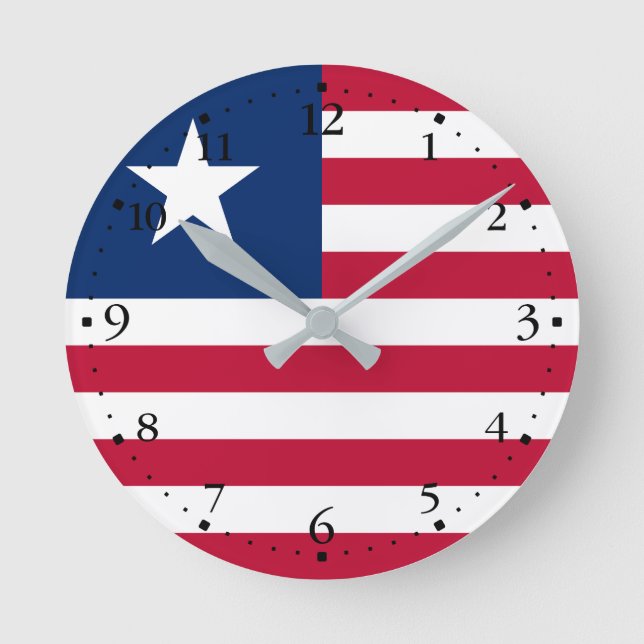 Horloge Ronde Drapeau du Libéria (Recto)