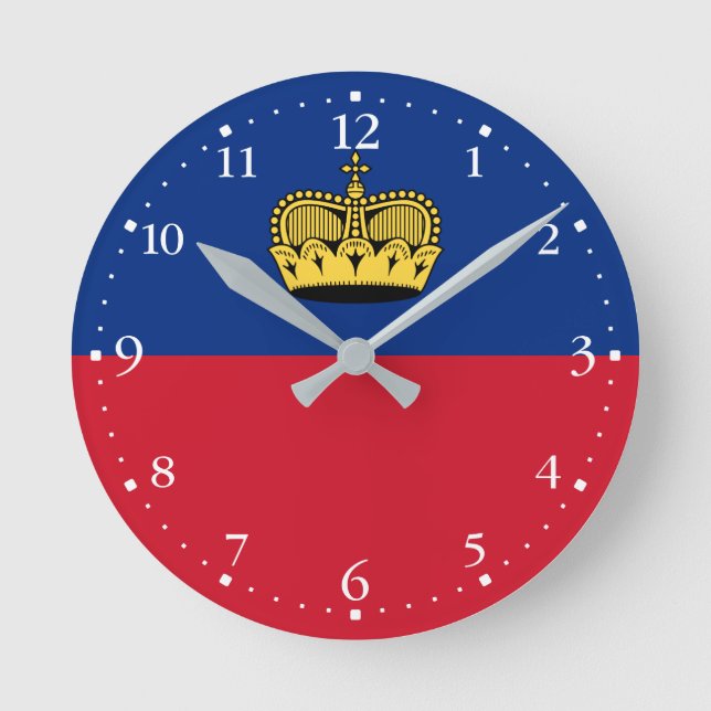 Horloge Ronde Drapeau du Liechtenstein (Recto)