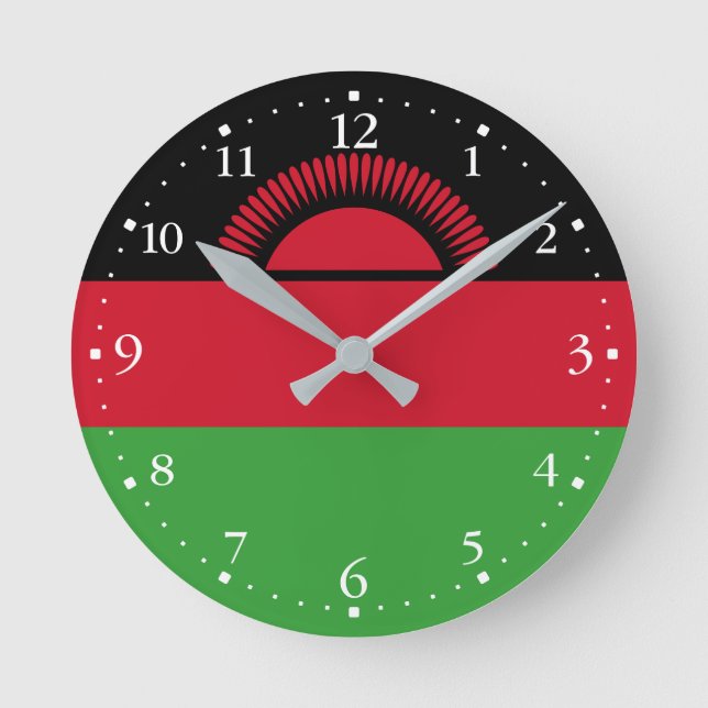 Horloge Ronde Drapeau du Malawi (Recto)