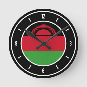 Horloge Ronde Drapeau du Malawi Rond Élégant