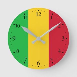 Horloge Ronde Drapeau du Mali