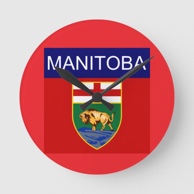 Horloge Ronde Drapeau du Manitoba  (Recto)