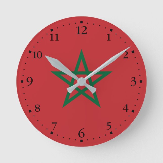 Horloge Ronde Drapeau du Maroc (Recto)